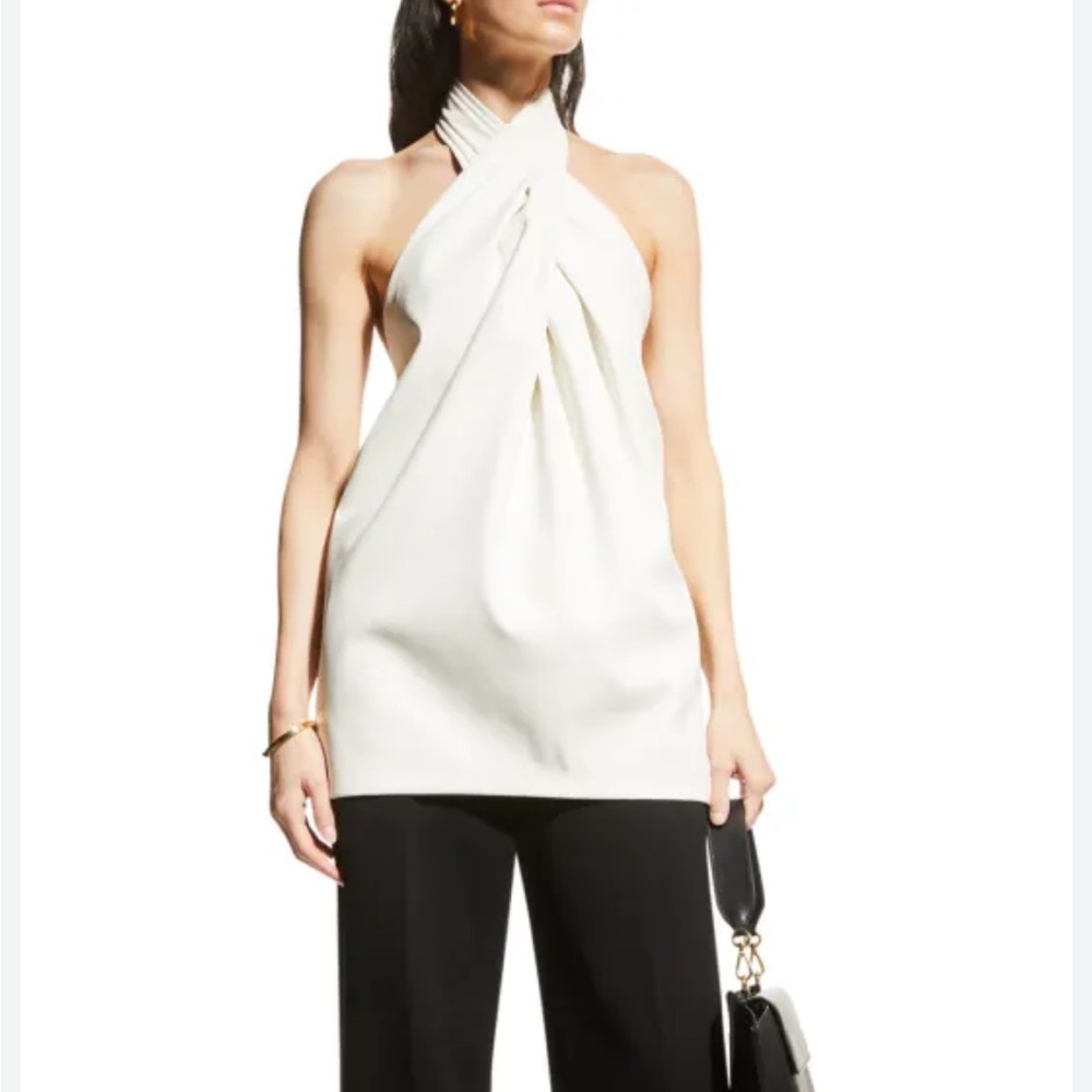 3.1 Phillip Lim Vegan Leather Cross Front Halter Top NWT